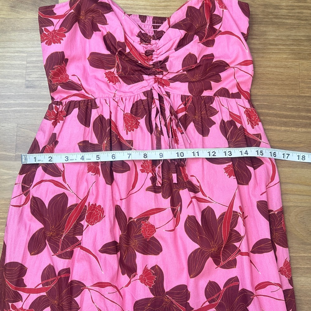 NWOT Du Paradis Pink Floral Backless Cotton Midi Dress Medium - Picture 7 of 12